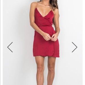 Beautiful dark red tie dress